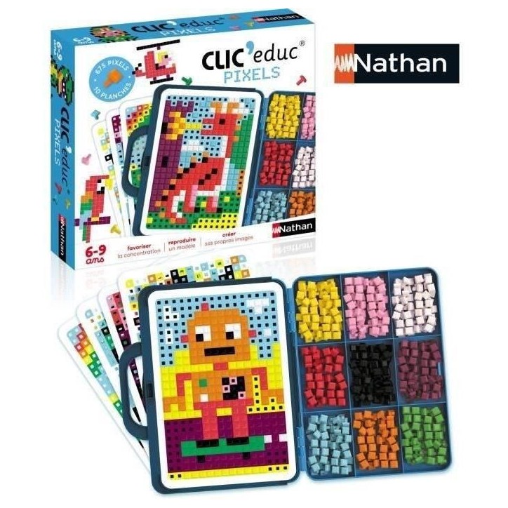 CLIC EDUC PIXELS - Jeu de création - NATHAN - Reconnaissance des couleurs et imagination !