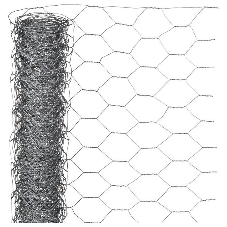 Grillage hexagonal galvanisé - NATURE - 1 x 25 m - Ep. 25 mm - Gris