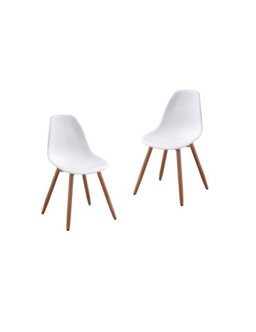 Lot de 2 chaises de jardin en PP - Blanc - 50 x 55 x 85,5 cm