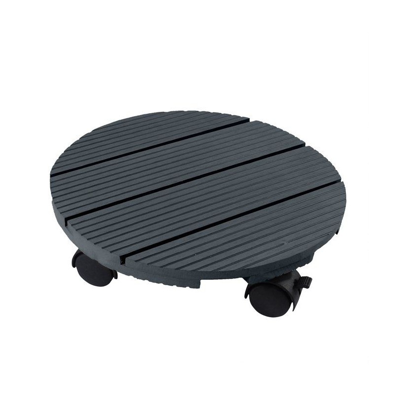 Support de pot roulant - NATURE - Composite - Diametre 30 cm - Anthrac