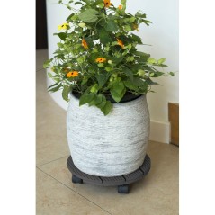 Support de pot roulant - NATURE - Composite - Diametre 30 cm - Anthracite