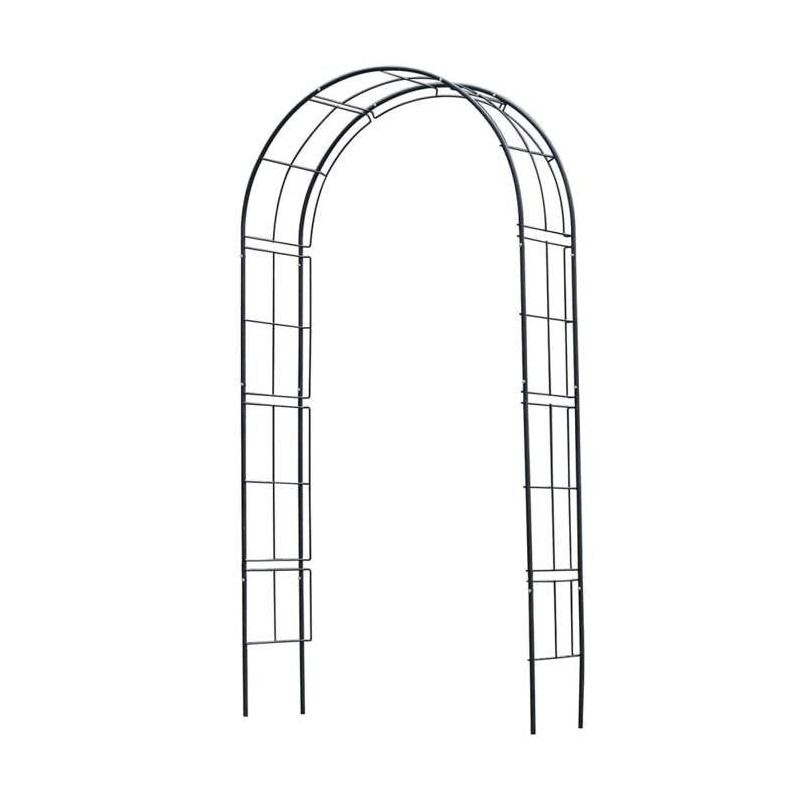 Pergola arche en acier en métal - NATURE - 113x38xH229cm - Noir