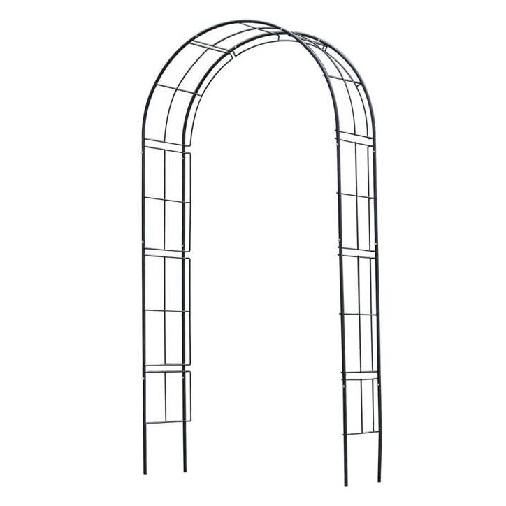 Pergola arche en acier en métal - NATURE - 113x38xH229cm - Noir Pergola arche en acier en métal - NATURE - 113x38xH229cm - Noir