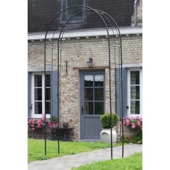 Pergola arche en acier en métal - NATURE - 113x38xH229cm - Noir