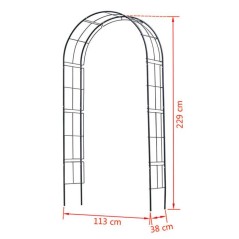 Pergola arche en acier en métal - NATURE - 113x38xH229cm - Noir