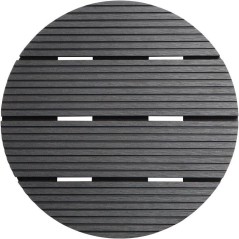 Support de pot a roulettes - NATURE - WPC H7,5 x Ø30 cm - 4 roulettes