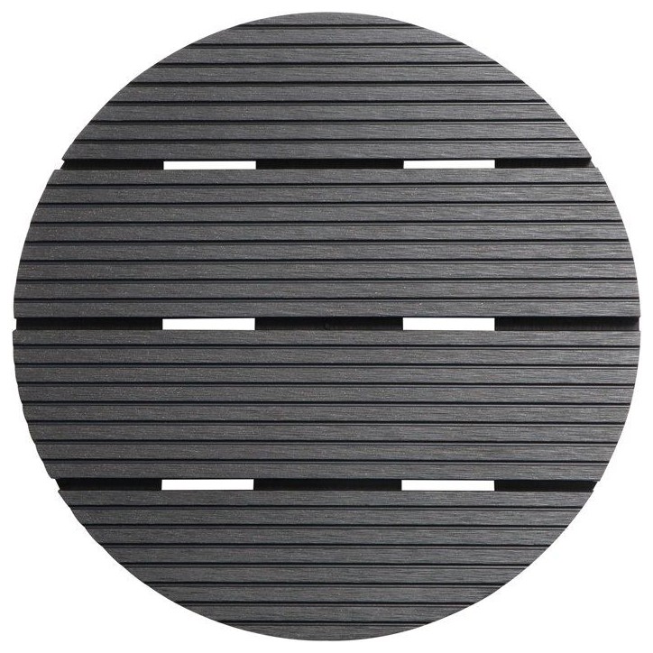 Support de pot a roulettes - NATURE - WPC H7,5 x Ø30 cm - 4 roulettes - Anthracite Support de pot a roulettes - NATURE - WPC H7,5 x Ø30 cm - 4 roulettes - Anthracite