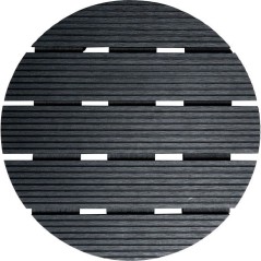 Support de pot a roulettes - NATURE - WPC - H8,6 x Ø38 cm - 4 roulett