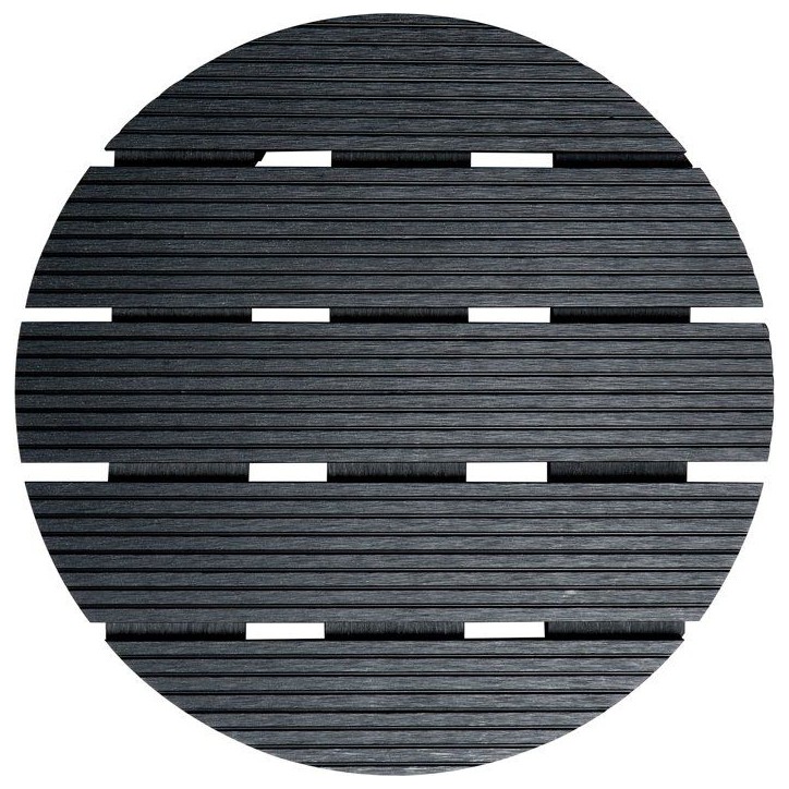 Support de pot a roulettes - NATURE - WPC - H8,6 x Ø38 cm - 4 roulettes - Anthracite Support de pot a roulettes - NATURE - WPC - H8,6 x Ø38 cm - 4 roulettes - Anthracite