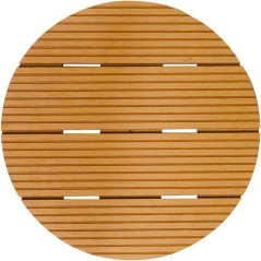 Support de pot a roulettes - NATURE - WPC H7,5 x Ø30 cm - 4 roulettes - Bois