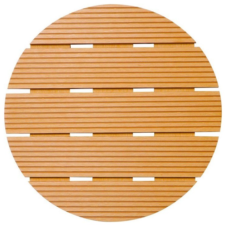 Support de pot a roulettes - NATURE - WPC - H8,6 x Ø38 cm - 4 roulettes - Bois Support de pot a roulettes - NATURE - WPC - H8,6 x Ø38 cm - 4 roulettes - Bois
