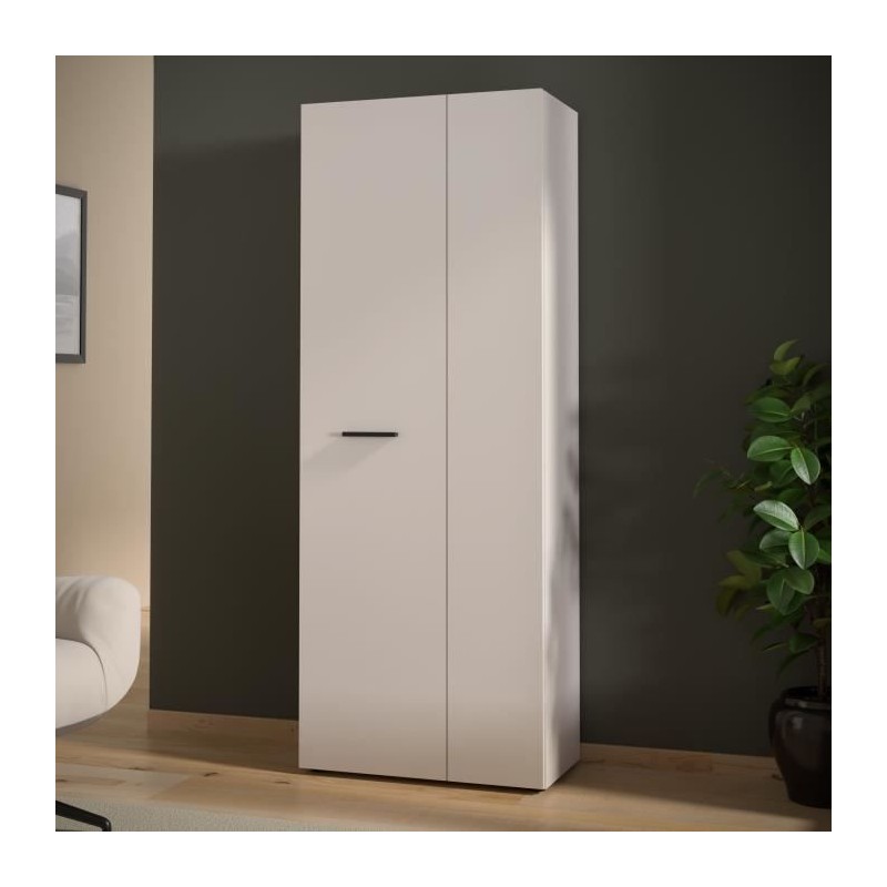 Armoire de rangement - 2 portes- Beige sable - L68,7 x P36,5 x H181,1