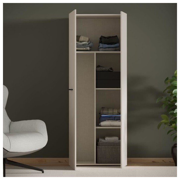 Armoire de rangement - 2 portes- Beige sable - L68,7 x P36,5 x H181,1 cm Armoire de rangement - 2 portes- Beige sable - L68,7 x P36,5 x H181,1 cm