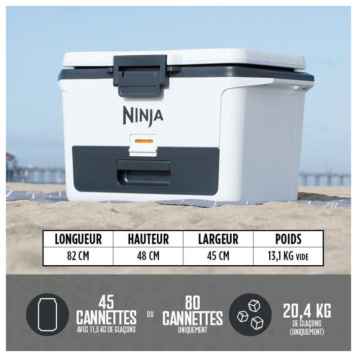 Glaciere roulante FB151EUWH FrostVault - NINJA - Rigide - 47L - Blanche Glaciere roulante FB151EUWH FrostVault - NINJA - Rigide - 47L - Blanche