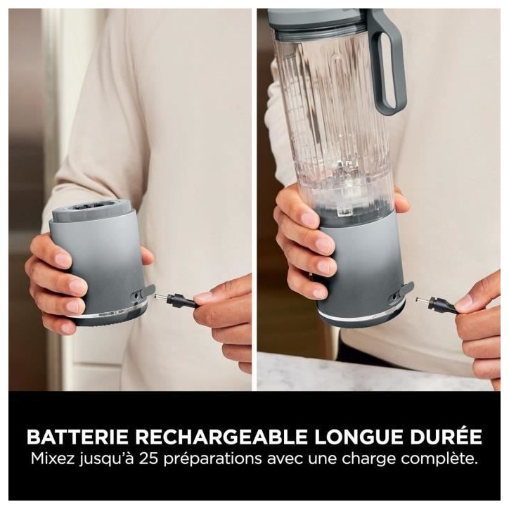 Blender portable NINJA Blast Max - BC251EUSL - bol 530 ml - autonomie 2h - sans fil - sans BPA - argent Blender portable NINJA Blast Max - BC251EUSL - bol 530 ml - autonomie 2h - sans fil - sans BPA - argent