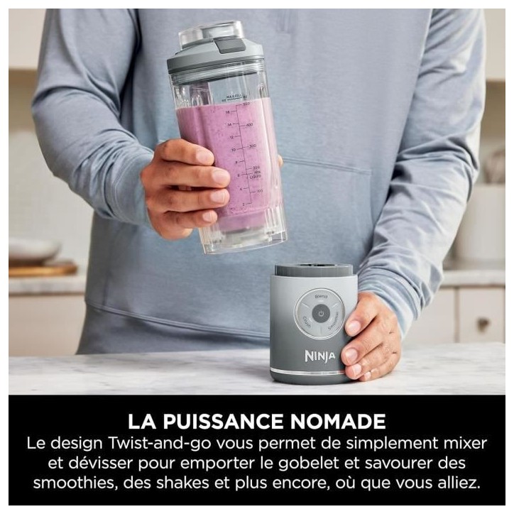 Blender portable NINJA Blast Max - BC251EUSL - bol 530 ml - autonomie 2h - sans fil - sans BPA - argent Blender portable NINJA Blast Max - BC251EUSL - bol 530 ml - autonomie 2h - sans fil - sans BPA - argent