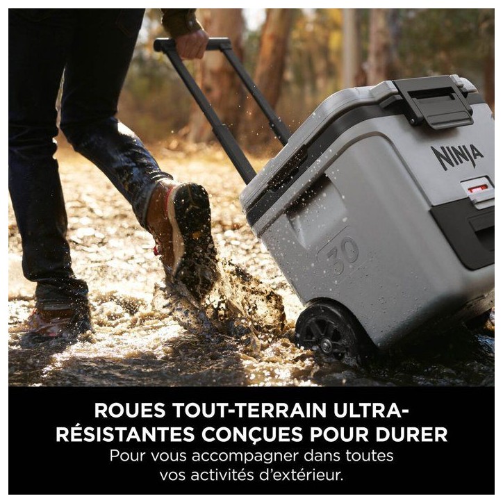 Glaciere roulante NINJA - FrostVault FB230EUGY - avec zone seche - Rigide - 28L - Grise Glaciere roulante NINJA - FrostVault FB230EUGY - avec zone seche - Rigide - 28L - Grise
