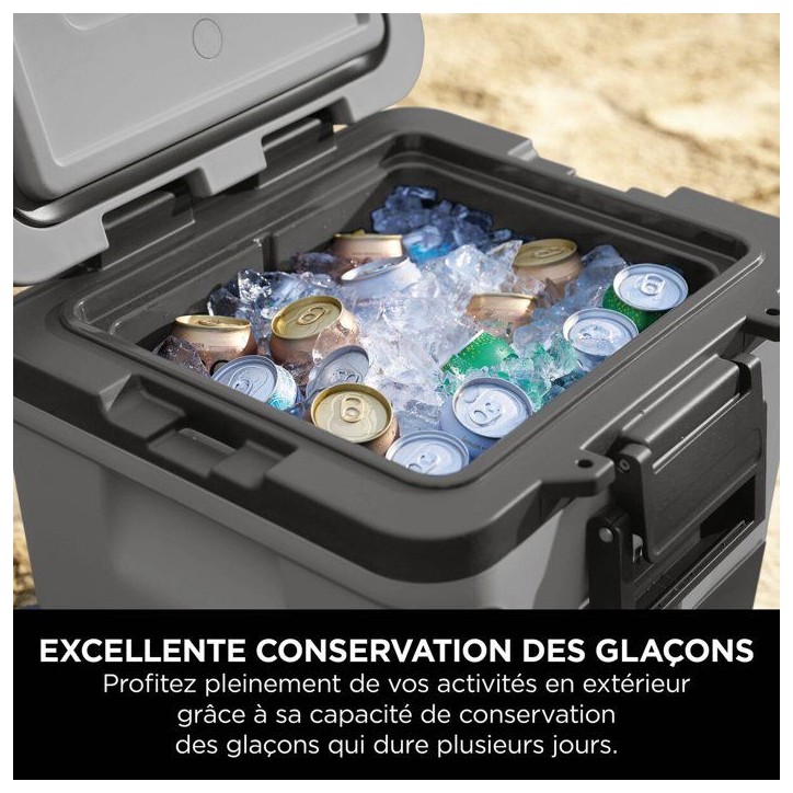 Glaciere roulante NINJA - FrostVault FB230EUGY - avec zone seche - Rigide - 28L - Grise Glaciere roulante NINJA - FrostVault FB230EUGY - avec zone seche - Rigide - 28L - Grise