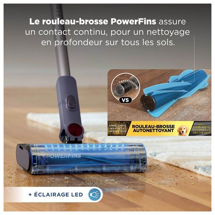 Aspirateur Balai sans fil SHARK PowerLite BU3621EUT - Vidage automatique 1,3 L - Autonomie 40 min - FloorDetect - Ecran LED Aspirateur Balai sans fil SHARK PowerLite BU3621EUT - Vidage automatique 1,3 L - Autonomie 40 min - FloorDetect - Ecran LED