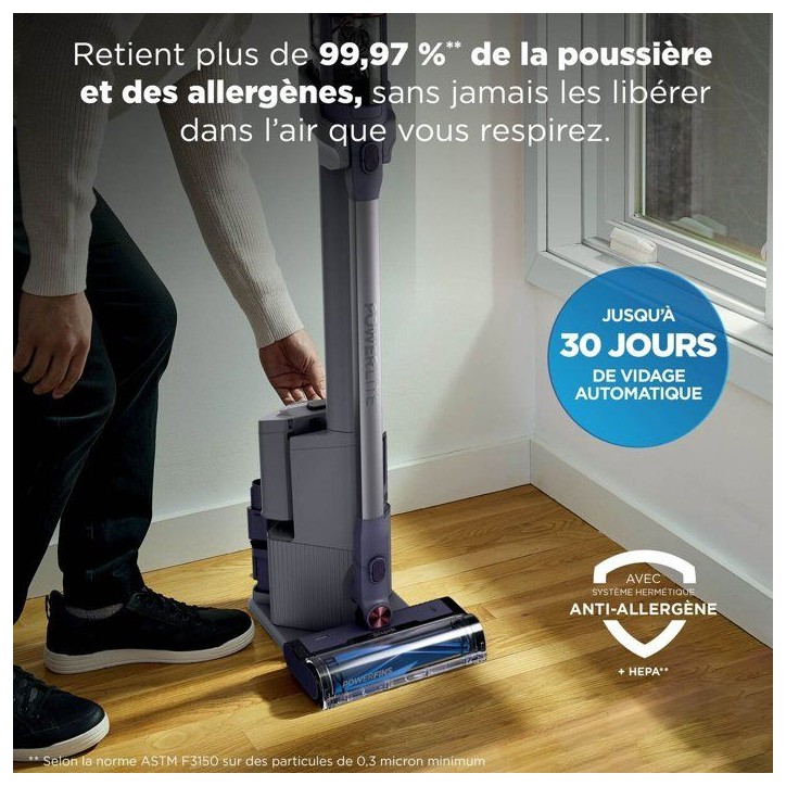 Aspirateur Balai sans fil SHARK PowerLite BU3621EUT - Vidage automatique 1,3 L - Autonomie 40 min - FloorDetect - Ecran LED Aspirateur Balai sans fil SHARK PowerLite BU3621EUT - Vidage automatique 1,3 L - Autonomie 40 min - FloorDetect - Ecran LED