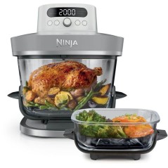 Friteuse sans huile - NINJA - CRISPI PRO - Capacité 5,7 L + 2,3 L - 5 programmes - 2100 W - Blanc