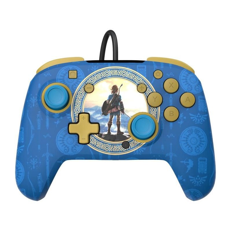 Manette de jeu - Nintendo - Zelda - Filaire - Série limitée - Bleu