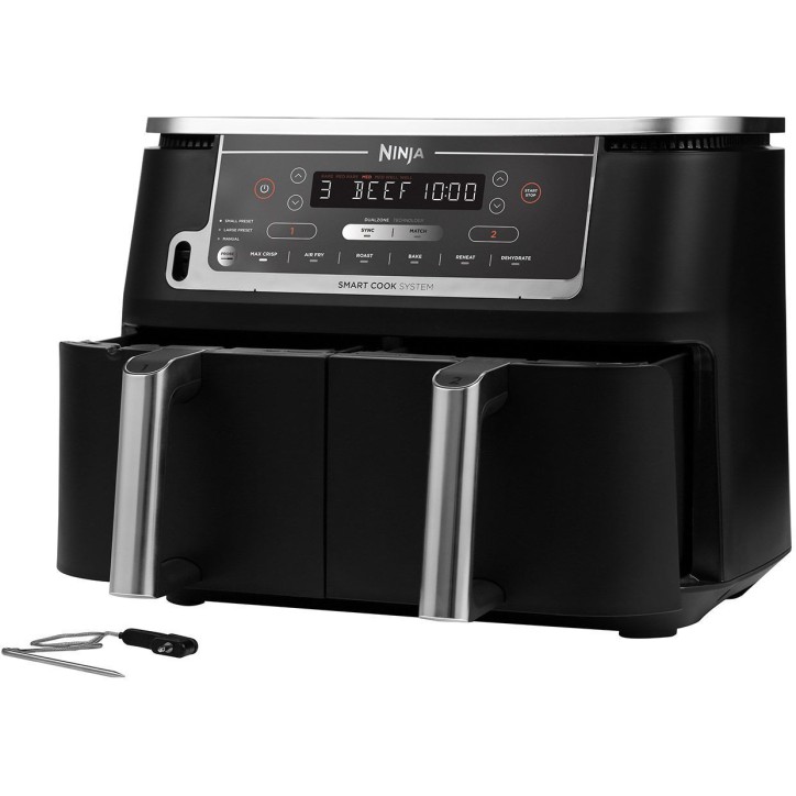Friteuse sans huile - NINJA - Air Fryer AF451EU - Capacité 9,5 L - Double cuve - 6 programmes de cuisson - 2470 W