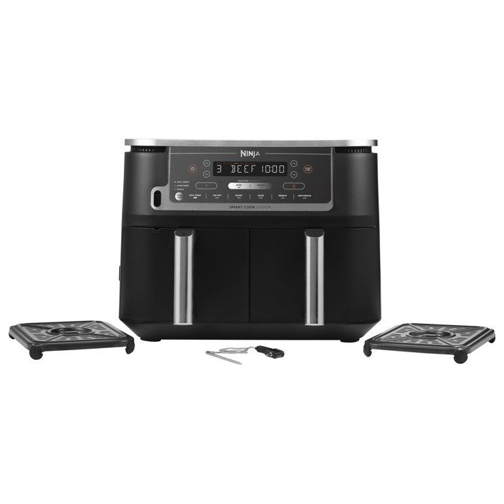 Friteuse sans huile - NINJA - Air Fryer AF451EU - Capacité 9,5 L - Double cuve - 6 programmes de cuisson - 2470 W