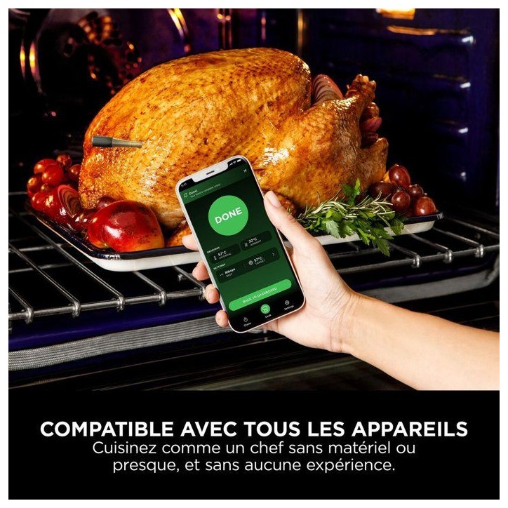 Thermosonde connectée NINJA - WP100EU - ProChef sans fil - Suivi Bluetooth/Wi-Fi - Pour cuisson et grill Thermosonde connectée NINJA - WP100EU - ProChef sans fil - Suivi Bluetooth/Wi-Fi - Pour cuisson et grill