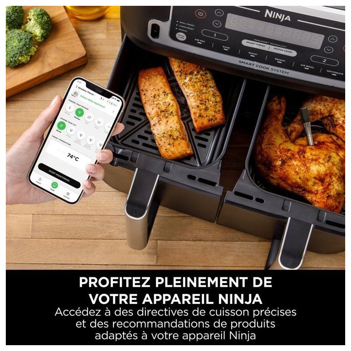 Thermosonde connectée NINJA - WP100EU - ProChef sans fil - Suivi Bluetooth/Wi-Fi - Pour cuisson et grill Thermosonde connectée NINJA - WP100EU - ProChef sans fil - Suivi Bluetooth/Wi-Fi - Pour cuisson et grill