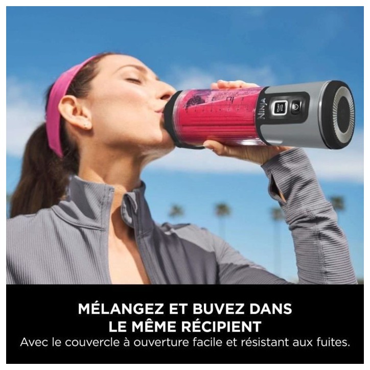 Blender portable Ninja Blast - BC151EUBK - bol 530 ml - autonomie 2h - sans fil - sans BPA - noir Blender portable Ninja Blast - BC151EUBK - bol 530 ml - autonomie 2h - sans fil - sans BPA - noir