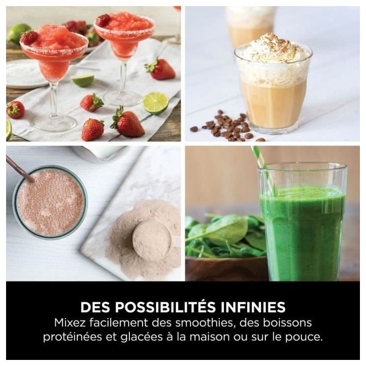 Blender portable Ninja Blast - BC151EUBK - bol 530 ml - autonomie 2h - sans fil - sans BPA - noir Blender portable Ninja Blast - BC151EUBK - bol 530 ml - autonomie 2h - sans fil - sans BPA - noir