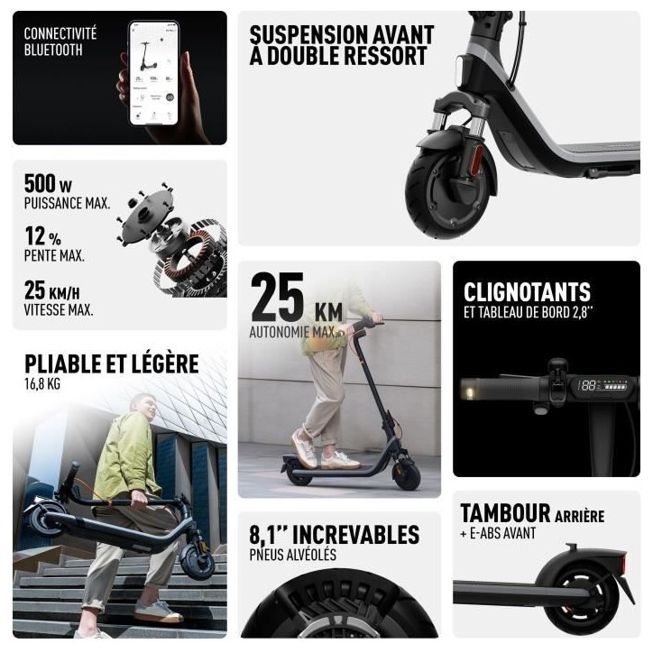 Trottinette électrique - SEGWAY - E2 plus II - 500 W - 8 Trottinette électrique - SEGWAY - E2 plus II - 500 W - 8