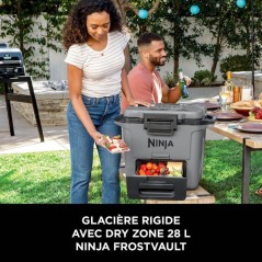 Glaciere roulante FrostVault - NINJA - Rigide - 28L - Grise