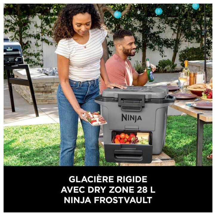 Glaciere roulante FrostVault - NINJA - Rigide - 28L - Grise