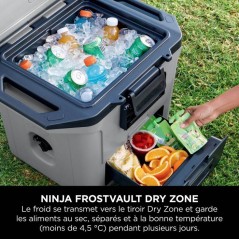 Glaciere roulante FrostVault - NINJA - Rigide - 28L - Grise