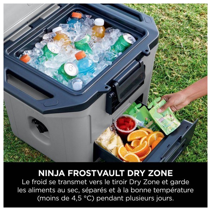 Glaciere roulante FrostVault - NINJA - Rigide - 28L - Grise