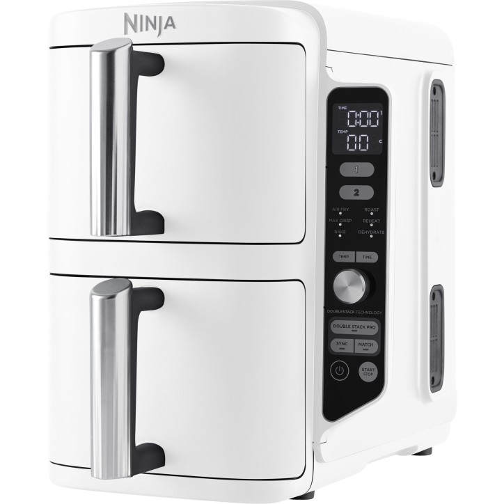Friteuse sans huile NINJA - Double Stack XL SL400EUWH - Capacité 9,5L - 6 programmes de cuisson - Blanc - 2470W Friteuse sans huile NINJA - Double Stack XL SL400EUWH - Capacité 9,5L - 6 programmes de cuisson - Blanc - 2470W