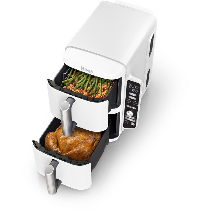 Friteuse sans huile NINJA - Double Stack XL SL400EUWH - Capacité 9,5L - 6 programmes de cuisson - Blanc - 2470W Friteuse sans huile NINJA - Double Stack XL SL400EUWH - Capacité 9,5L - 6 programmes de cuisson - Blanc - 2470W
