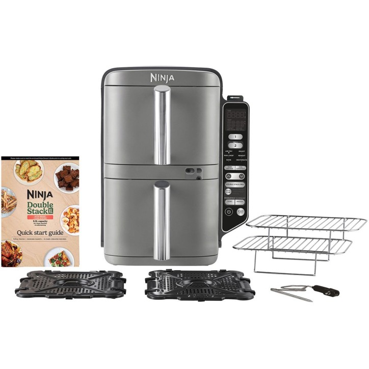 Friteuse sans huile NINJA - Double Stack XL SL451EU - Capacité 9,5L - 6 programmes de cuisson - Thermosonde - 2470W Friteuse sans huile NINJA - Double Stack XL SL451EU - Capacité 9,5L - 6 programmes de cuisson - Thermosonde - 2470W