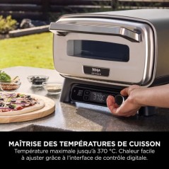 Four a pizza électrique - NINJA - MO201EU - 1760 W - 4 modes de cuisson - jusqu'a 370° - Gris