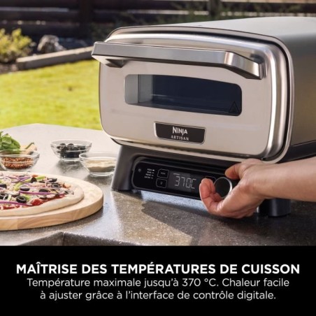Four a pizza électrique - NINJA - MO201EU - 1760 W - 4 modes de cuisson - jusqu'a 370° - Gris