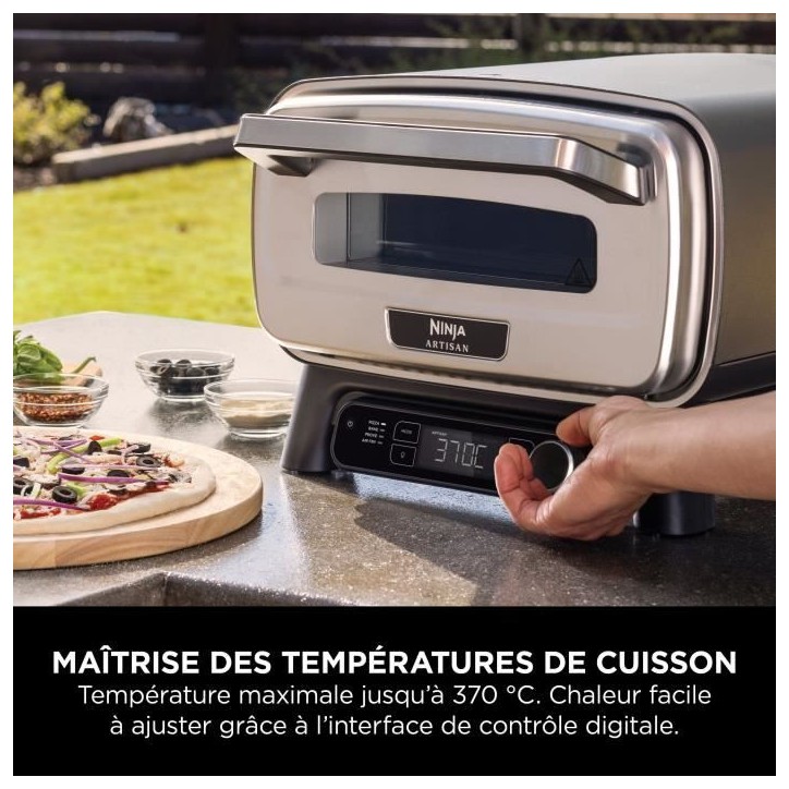 Four a pizza électrique - NINJA - MO201EU - 1760 W - 4 modes de cuisson - jusqu'a 370° - Gris Four a pizza électrique - NINJA - MO201EU - 1760 W - 4 modes de cuisson - jusqu'a 370° - Gris