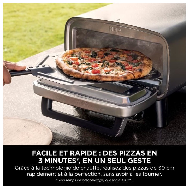Four a pizza électrique - NINJA - MO201EU - 1760 W - 4 modes de cuisson - jusqu'a 370° - Gris Four a pizza électrique - NINJA - MO201EU - 1760 W - 4 modes de cuisson - jusqu'a 370° - Gris