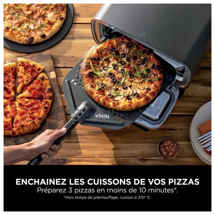 Four a pizza électrique - NINJA - MO201EU - 1760 W - 4 modes de cuisson - jusqu'a 370° - Gris Four a pizza électrique - NINJA - MO201EU - 1760 W - 4 modes de cuisson - jusqu'a 370° - Gris