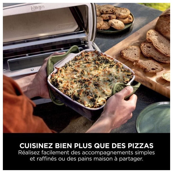 Four a pizza électrique - NINJA - MO201EU - 1760 W - 4 modes de cuisson - jusqu'a 370° - Gris Four a pizza électrique - NINJA - MO201EU - 1760 W - 4 modes de cuisson - jusqu'a 370° - Gris