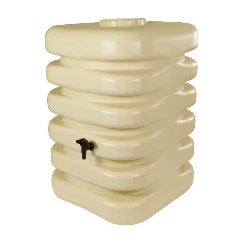 Récupérateur d'eau - BELLI - Cubique - 350 litres - Beige - Polyéth