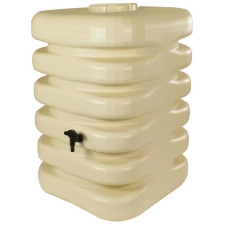 Récupérateur d'eau - BELLI - Cubique - 350 litres - Beige - Polyéth