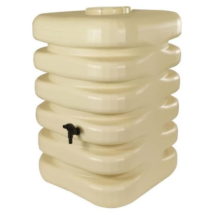 Récupérateur d'eau - BELLI - Cubique - 350 litres - Beige - Polyéthylene - 60x60x120 cm
