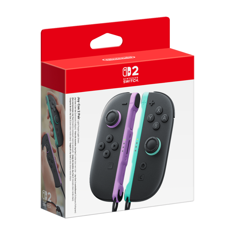 Paire de manettes Joy-Con 2 Violet Clair & Vert Clair pour Nintendo Sw